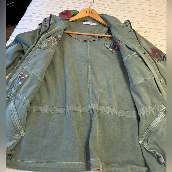 Billy T Green Jean Denim Floral Embroidered Butterfly Jacket Size XL - Picture 11 of 12